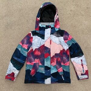 Roxy multicolor girls ski jacket size 10/M